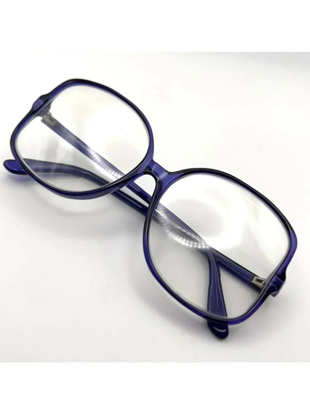 VTG Tura 632 Eyeglass Frames Over Large Transparent Israel Blue/Purple 63-17-137